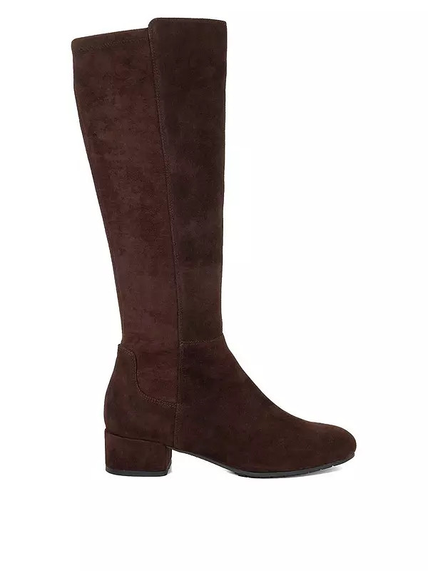 Dune London Tayla Stretch Suede Knee High Boots - Brown | Very (UK)