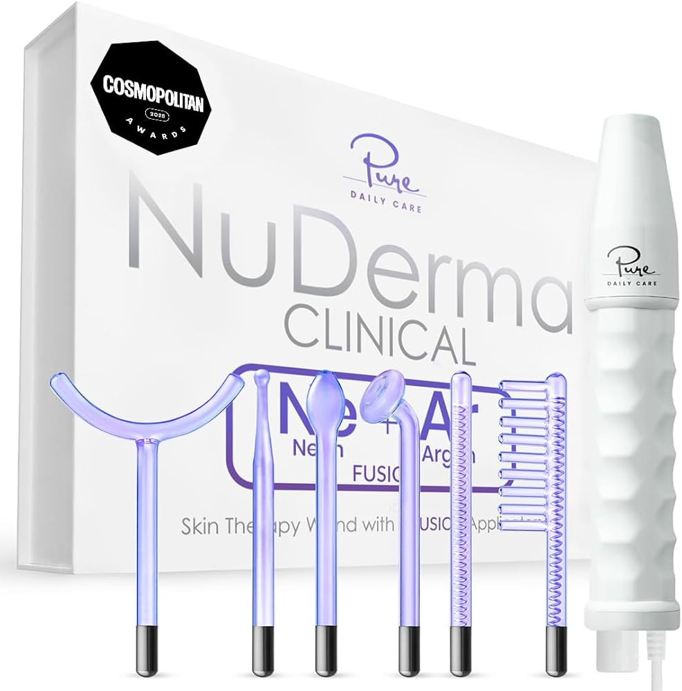 Pure Daily Care NuDerma Clinical Portable Skin Therapy Wand, Machine with 6 Fusion Neon + Argon W... | Amazon (US)