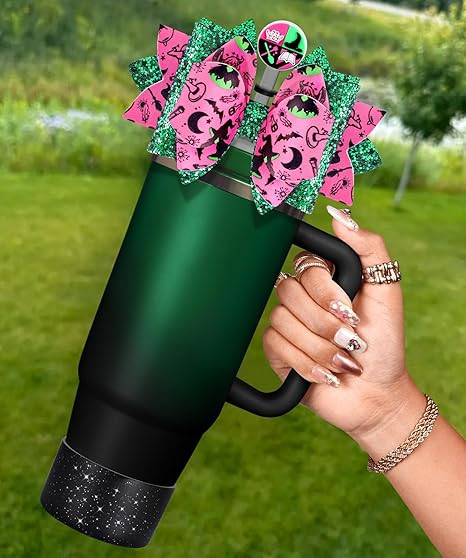 Cup Boot with Straw Cover for Stanley 40 30 oz - Cute Bow Straw Topper and Diamond Caps with Bott... | Amazon (US)