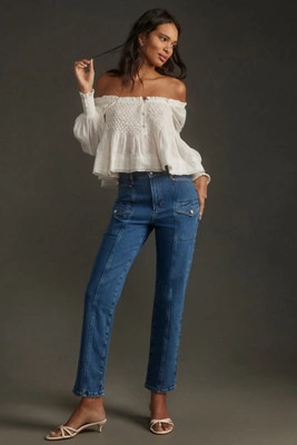 PAIGE Alexis High-Rise Cargo Tapered Jeans | Anthropologie (US)