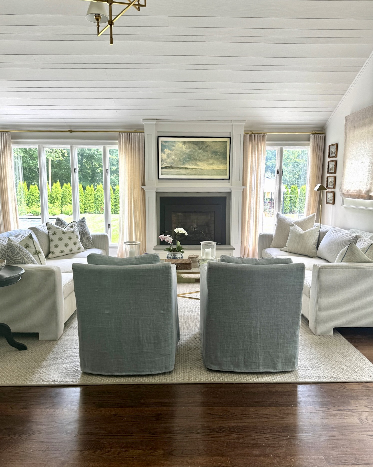 Sharing a behind-the-scenes look at our family room refresh! I am in love with how the space came together. 🤍 The star of the show being my new Coley Home sofas and chairs! 

#LTKHome #LTKStyleTip