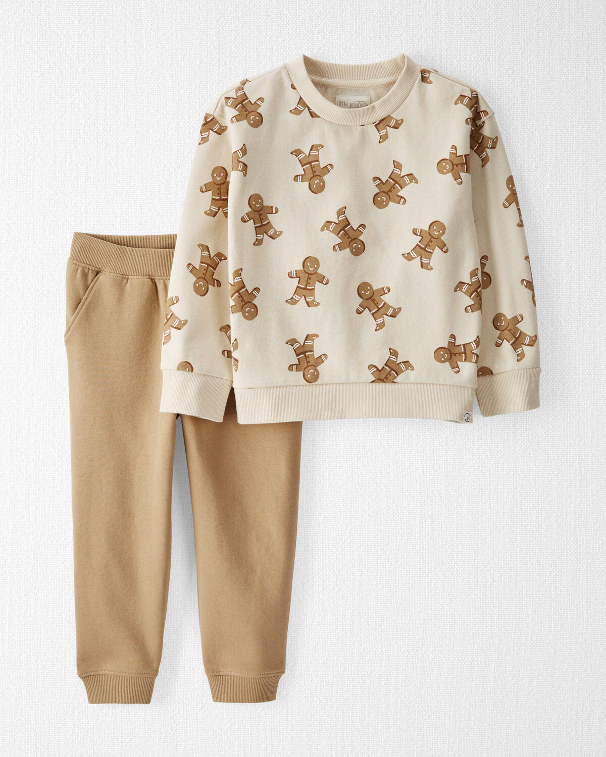 Toddler Organic Cotton Holiday Gingerbread Cookie Fleece Set - Little Planet | Carter's | Carter's Inc