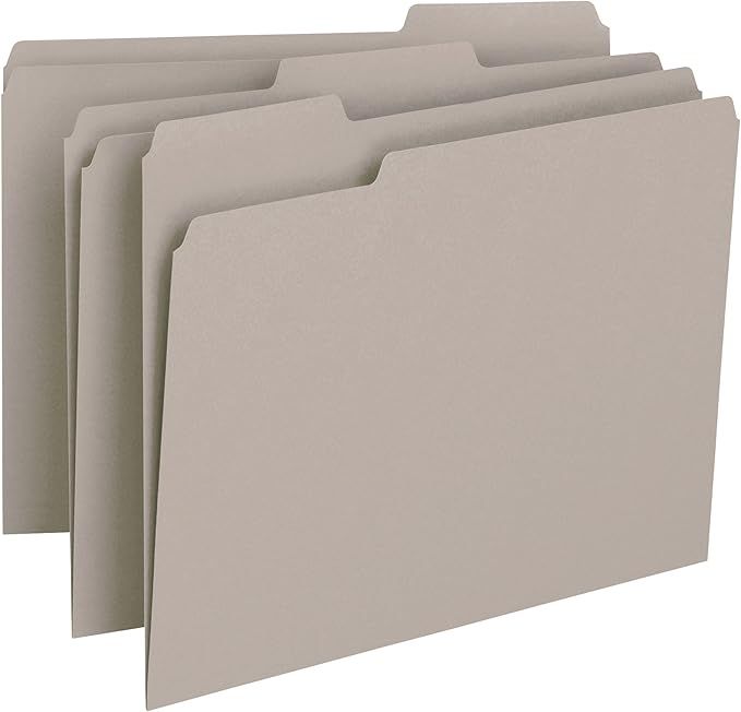 Smead File Folder, 1/3-Cut Tab, Letter Size, Gray, 100 per Box (12343) | Amazon (US)