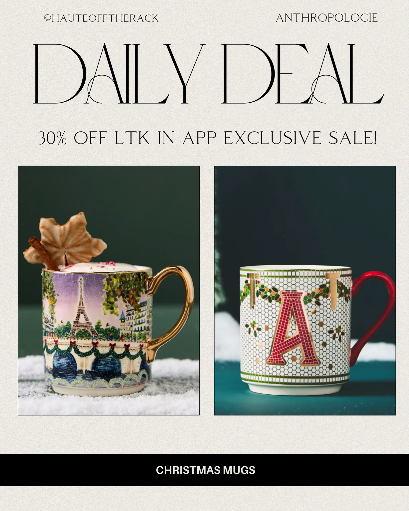 Save 30% on Anthropologie! These Christmas themed mugs are precious for holiday!

Use code: ANTHRO30

#holidaymugs #anthropologie #initialmug #christmasmugs #giftsunder20 #giftsforher #giftguide #dailydeal

#LTKHoliday #LTKCyberWeek #LTKGiftGuide