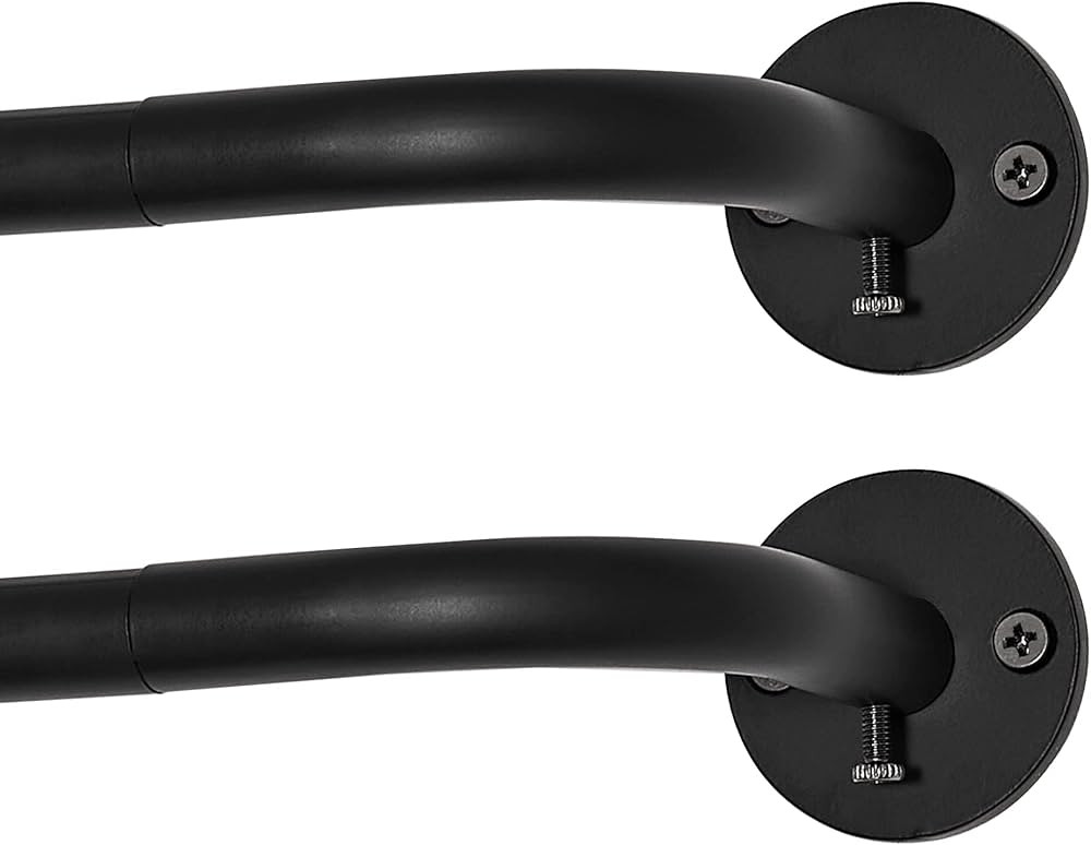 NICETOWN Black Wrap Around Curtain Rods, Indoor Outdoor Curtain Rods 3/4 inch Telescoping Curtain... | Amazon (US)