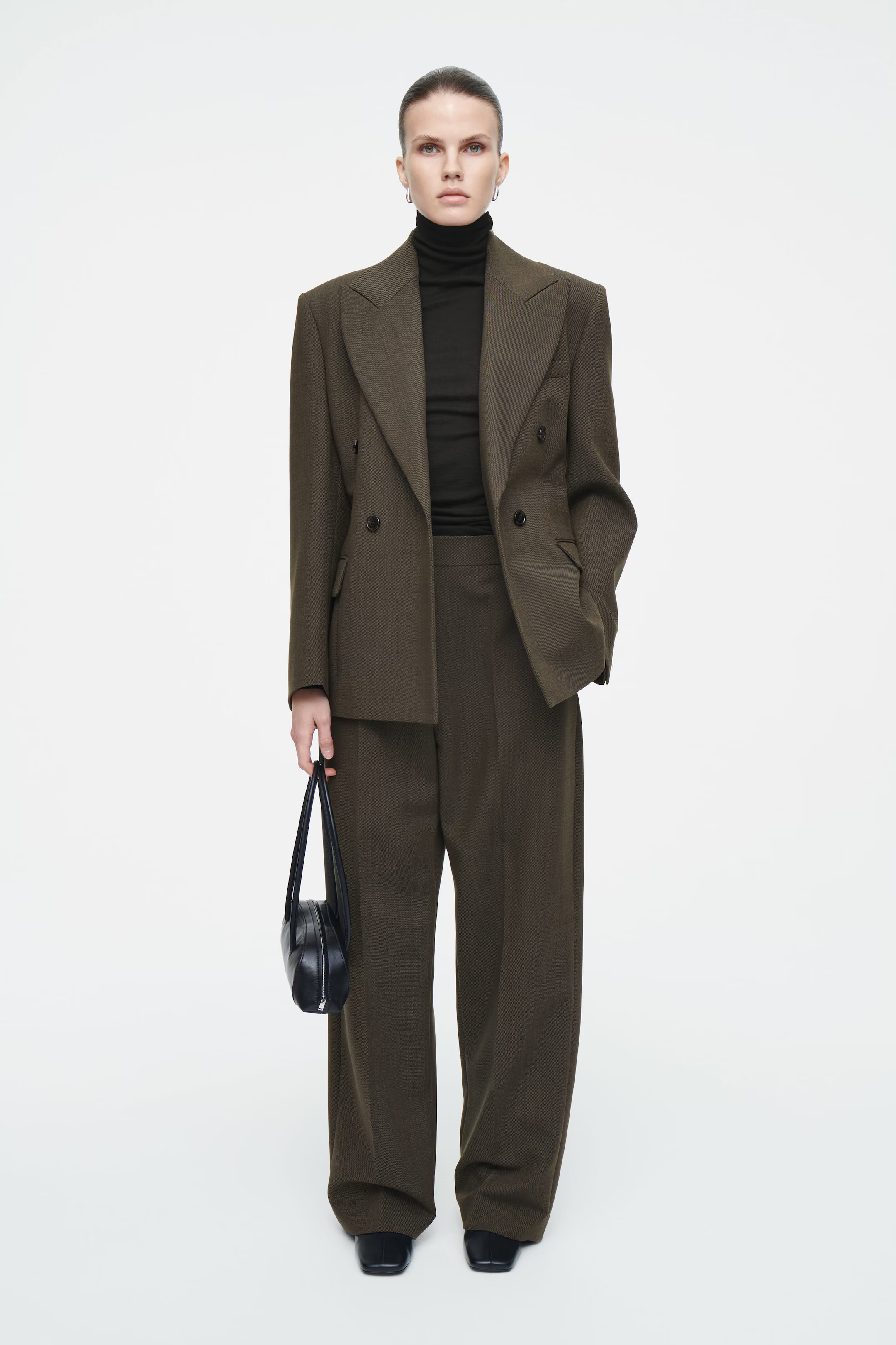 MERINO WOOL TURTLENECK TOP - BLACK | COS (AU)