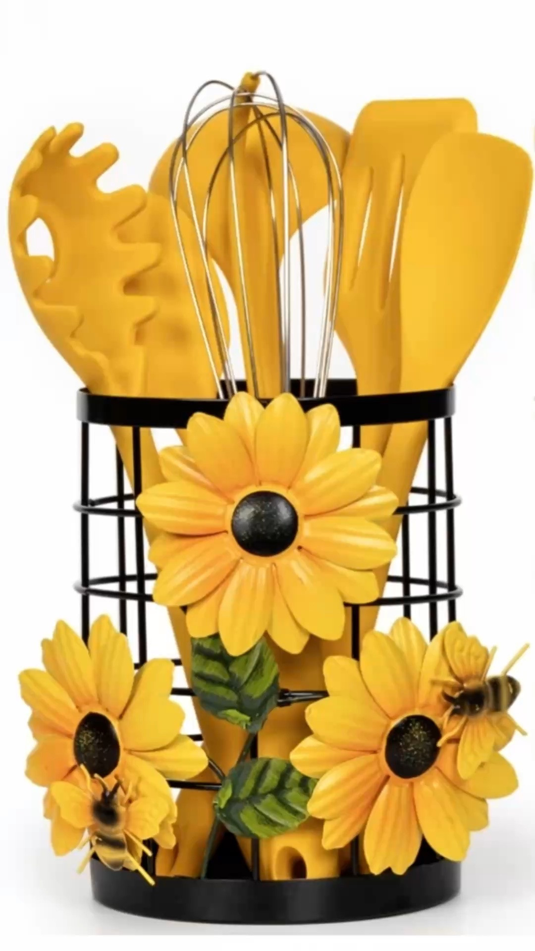 Beautiful & Functional Sunflower Decor - Featuring stunning sunflowers and greenery, this sunflower cooking utensil holder is both aesthetic and practical. Matches perfectly with any sunflower kitchen decor and accessories in your kitchen, such as the sunflower paper towel holder, sunflower salt and pepper shakers, sunflower kitchen towels, etc.
Kitchen Essentials 6pcs Utensils Set - Made of BPA-free silicone, heat-resistant and non-stick. Includes 6 food-grade silicone cooking utensils: slotted turner, pasta spoon, soup ladle, whisk, spatula, and salad server. Easy to clean and dishwasher safe. Everything you need for a great cooking experience!

#LTKSaleAlert #LTKHome