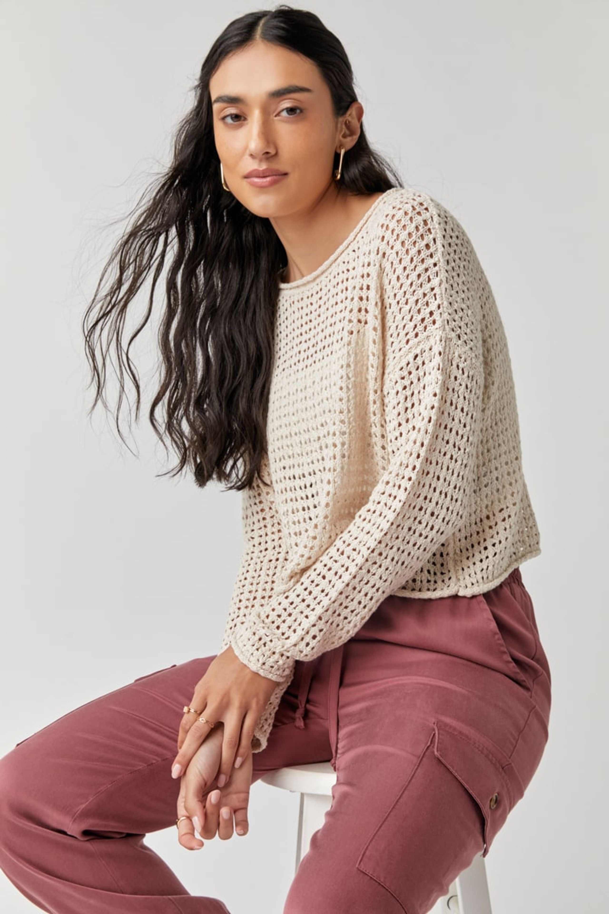 Coleen Open Gauge Sweater | Francesca's