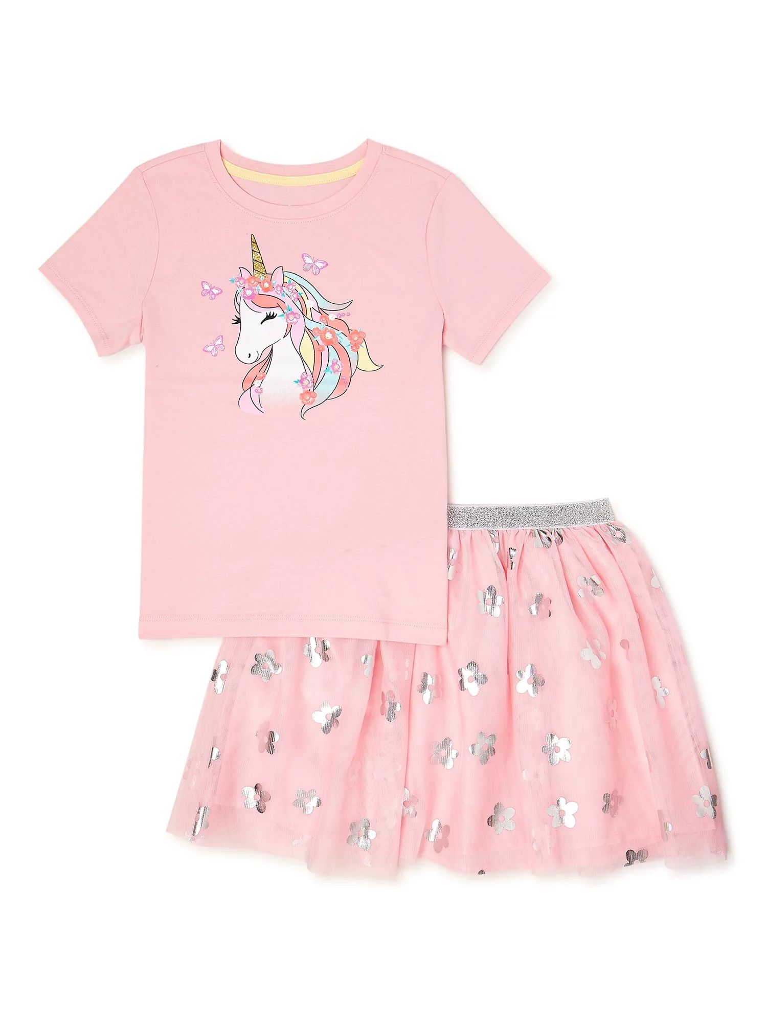 Girls’ Easter T-Shirt and Skirt Outfit, 2-Piece Sizes 4-18 | Walmart (US)