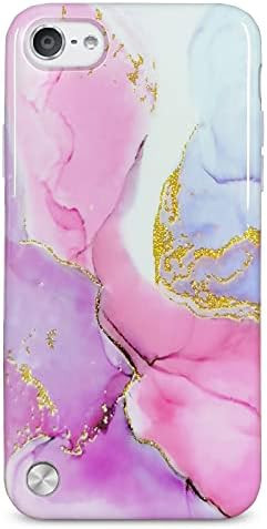 iPod Touch 7th Generation Case, J.west iPod Touch 6 iPod 5 Case, Sparkle Gold Glitter Pink Marble... | Amazon (US)
