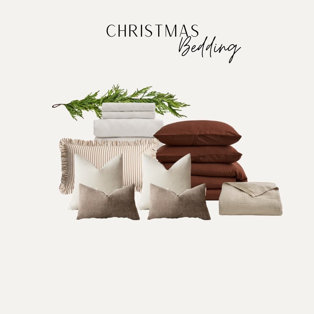 Christmas bedding combinations 🎄✨ Quince discount: INFG-25FAMDCOR10
Throw pillow colors: 
Ivory & taupe grey

#LTKSeasonal #LTKHoliday #LTKHome