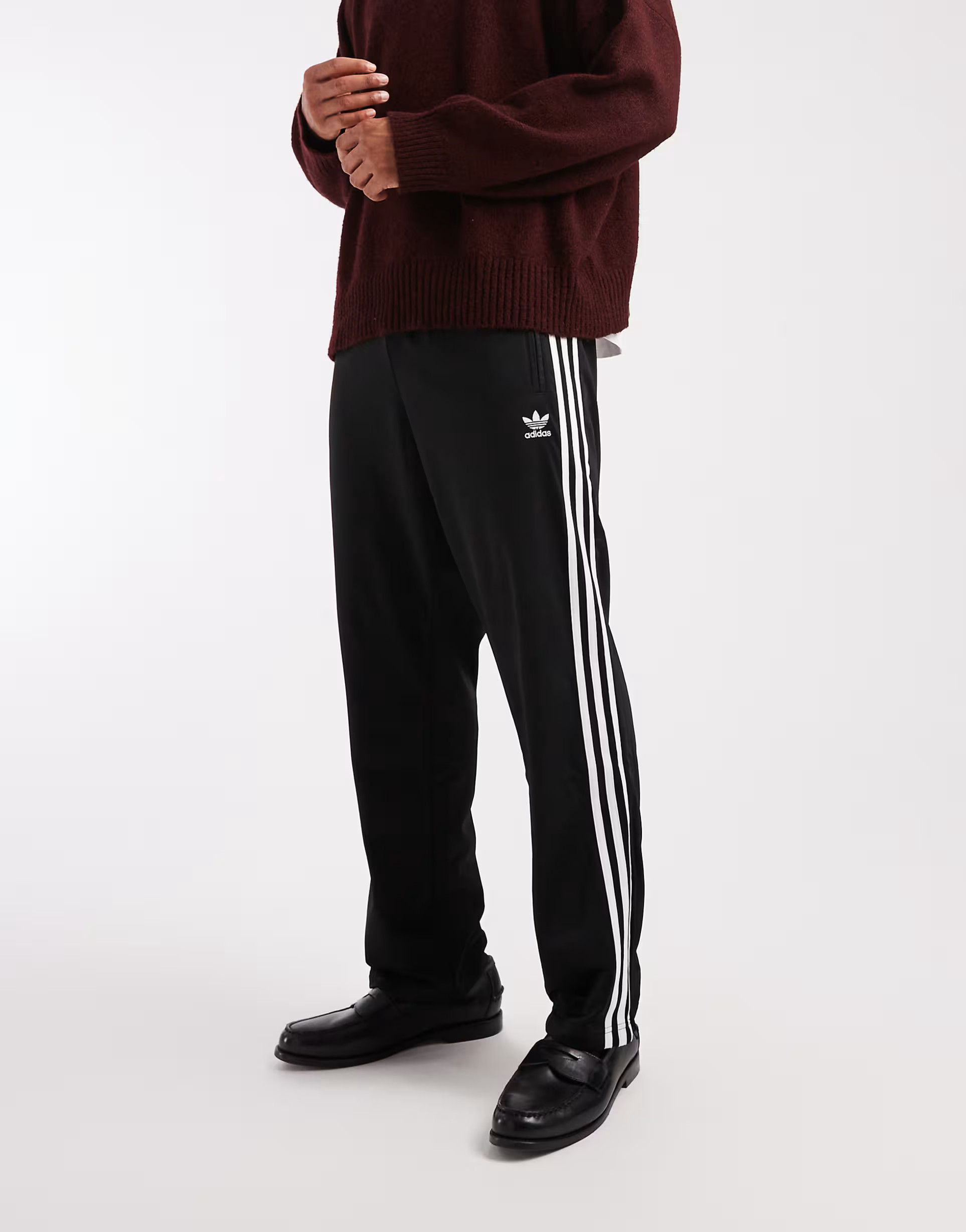 adidas Originals Adicolor firebird track pants in black & white | ASOS (Global)