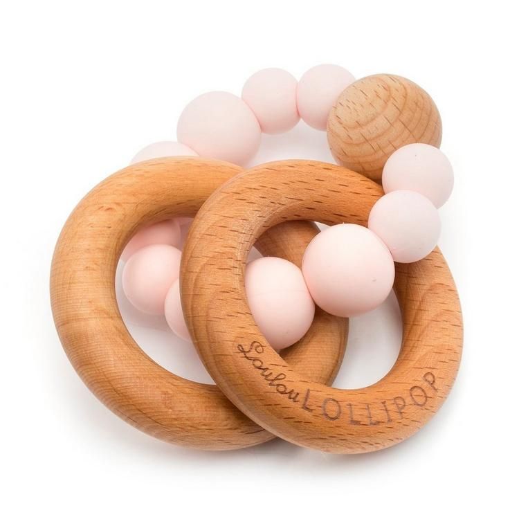 Loulou Lollipop Pink Beaded Silicone Teether | Janie and Jack