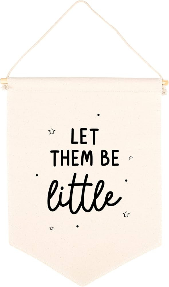 Andaz Press Hanging Wall Canvas Banner Let Them Be Little Canvas Tapestry Wall Hanging Banner for... | Amazon (US)