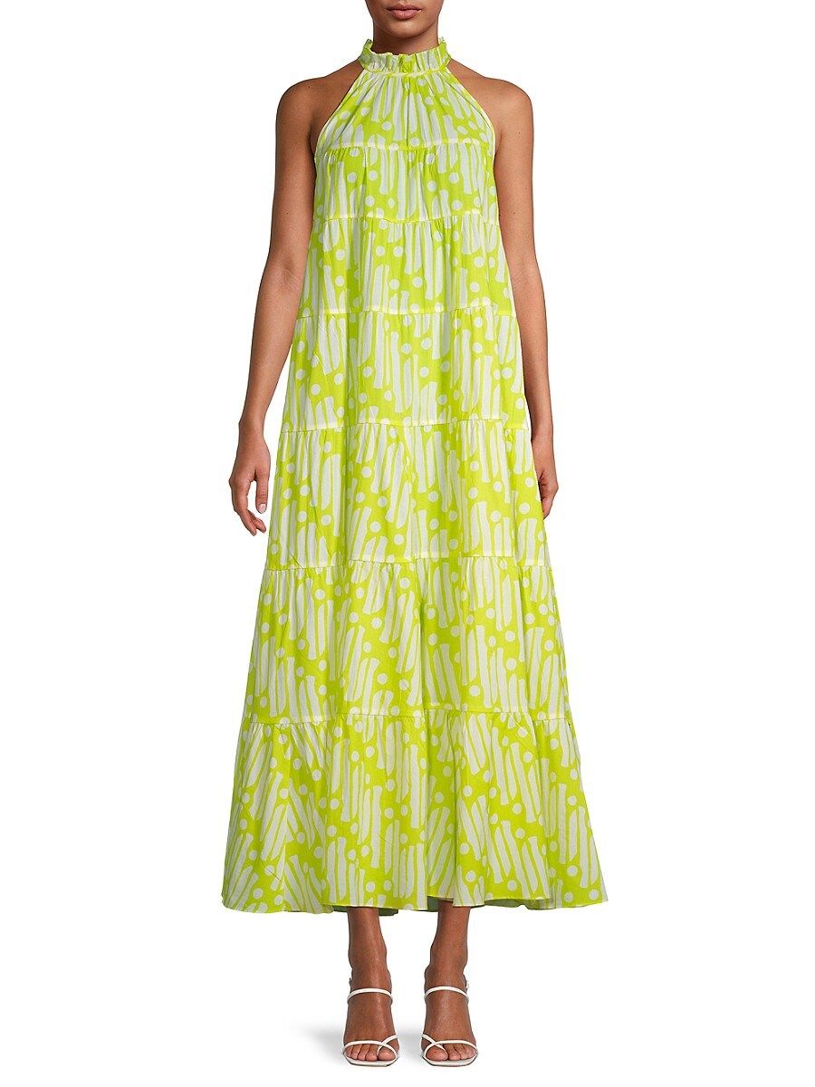 Rhode Women's Print A-Line Midi Dress - Chartreuse - Size S | Saks Fifth Avenue OFF 5TH