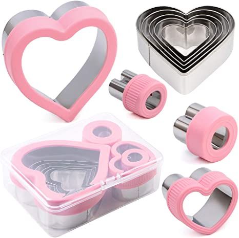 BakingWorld Heart Cookie Cutter Set,9 Piece Heart Shapes Stainless Steel Cookie Cutters Mold for ... | Amazon (US)