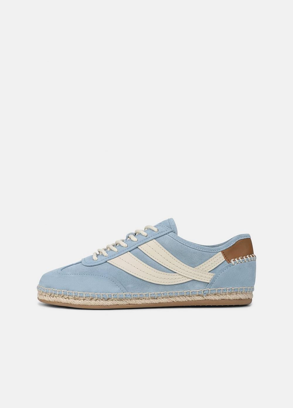 Women's Oasis Suede & Leather Espadrille Sneaker, Glacial Blue/flax, Size 9.5 Vince | Vince LLC