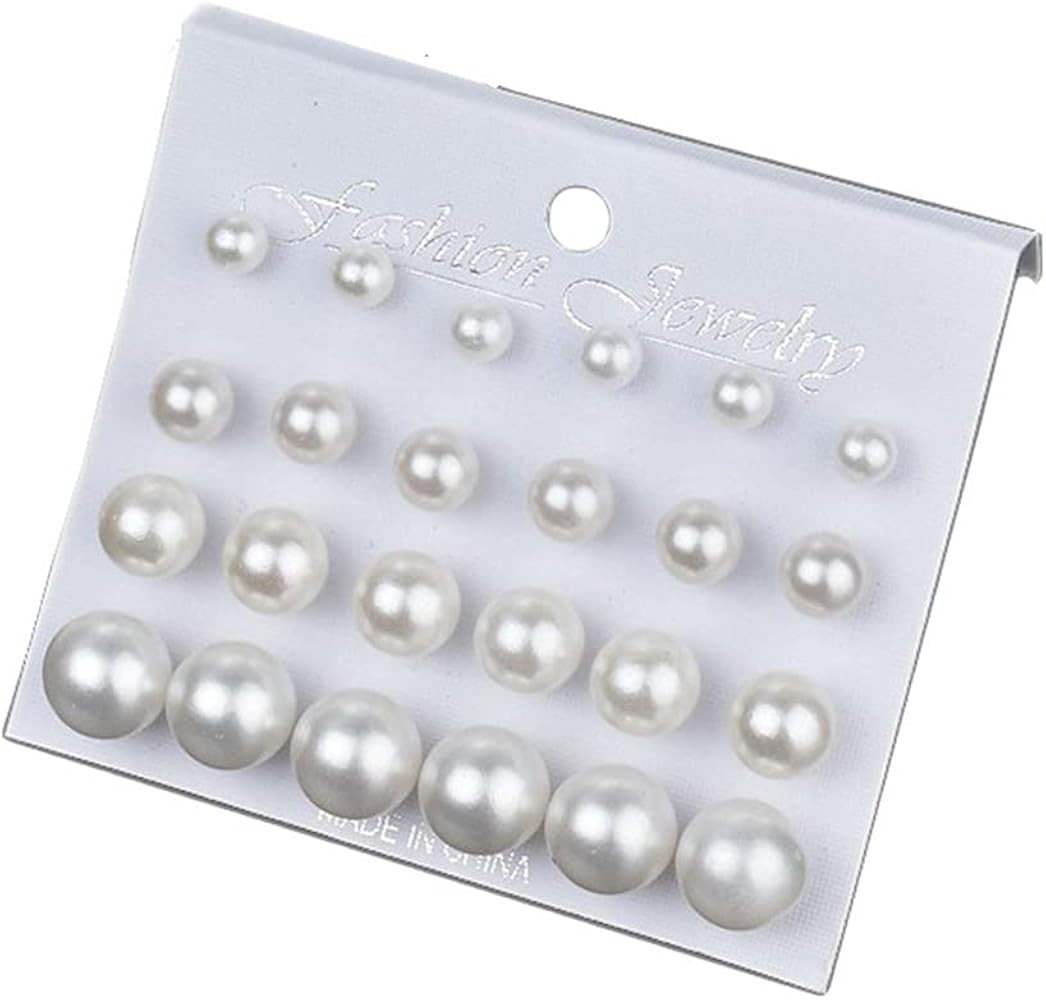 Pearl Earrings for Women White Faux Pearl Stud Earring Jewelry Accessories for Teen Girls 12 Pair... | Amazon (CA)