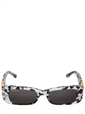 Balenciaga - Dynasty rectangular acetate sunglasses - White Havana | Luisaviaroma | Luisaviaroma