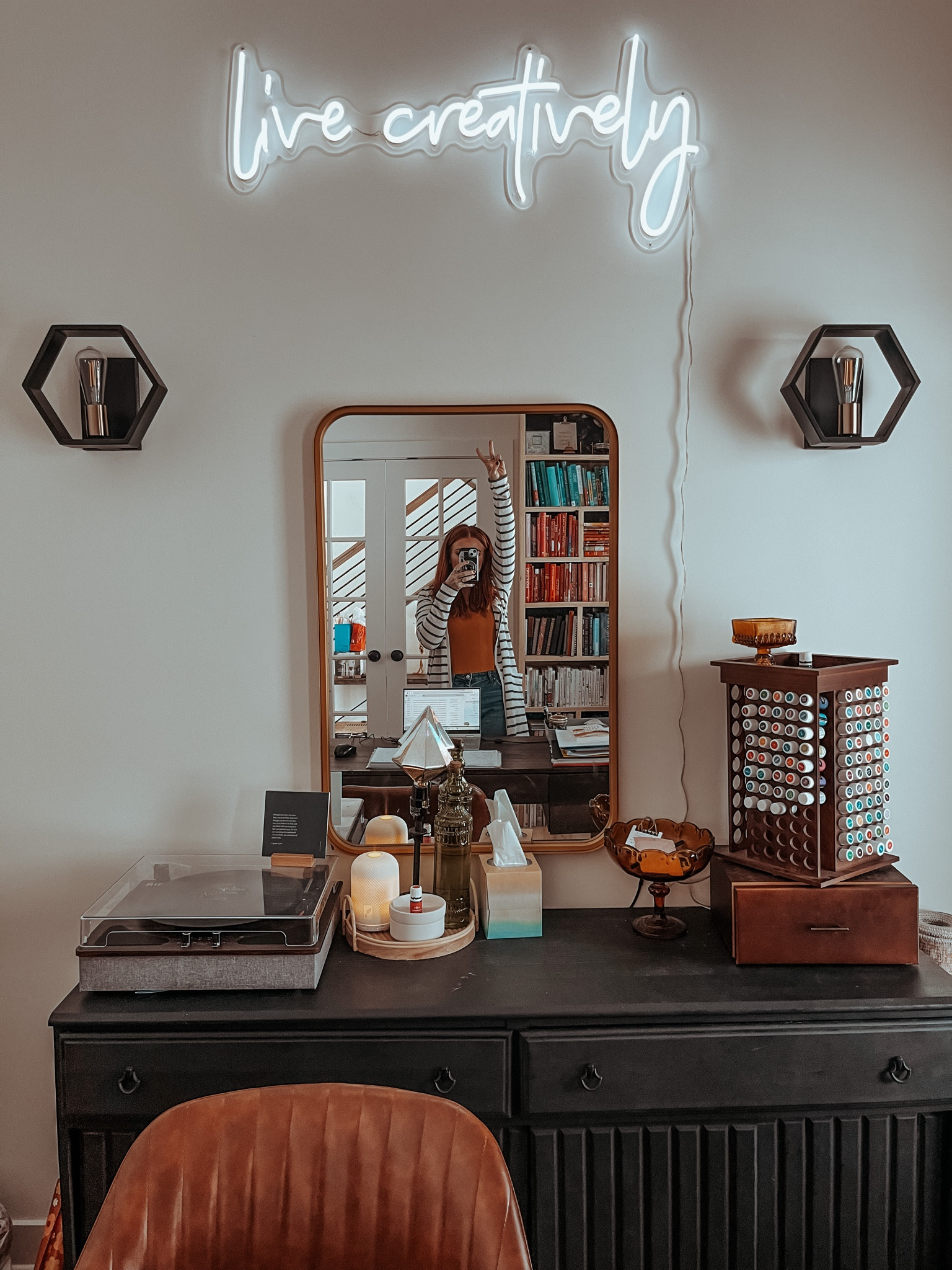 When the office makes it a great workspace. Music, diffuser, lights. All the things to set the tone for a productive work day.

#LTKsalealert #LTKfamily #LTKhome