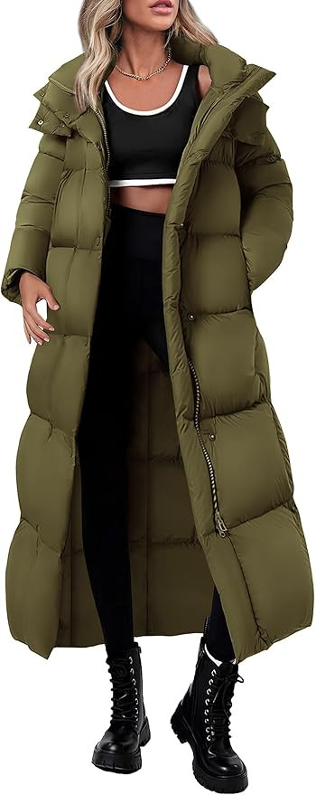 PRETTYGARDEN Women's Winter Long Puffer Coats Hooded Zip Up Casual Thickened Down Jackets Trendy ... | Amazon (US)