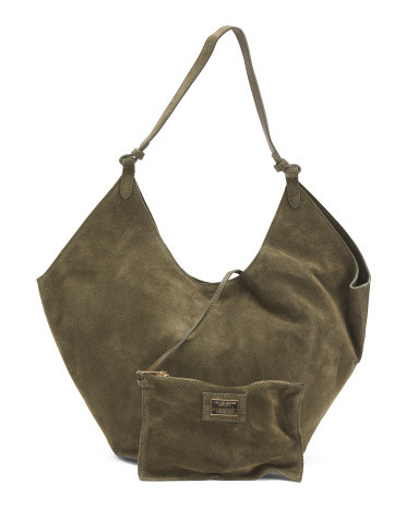 Suede Oval Bottom Hobo | TJ Maxx