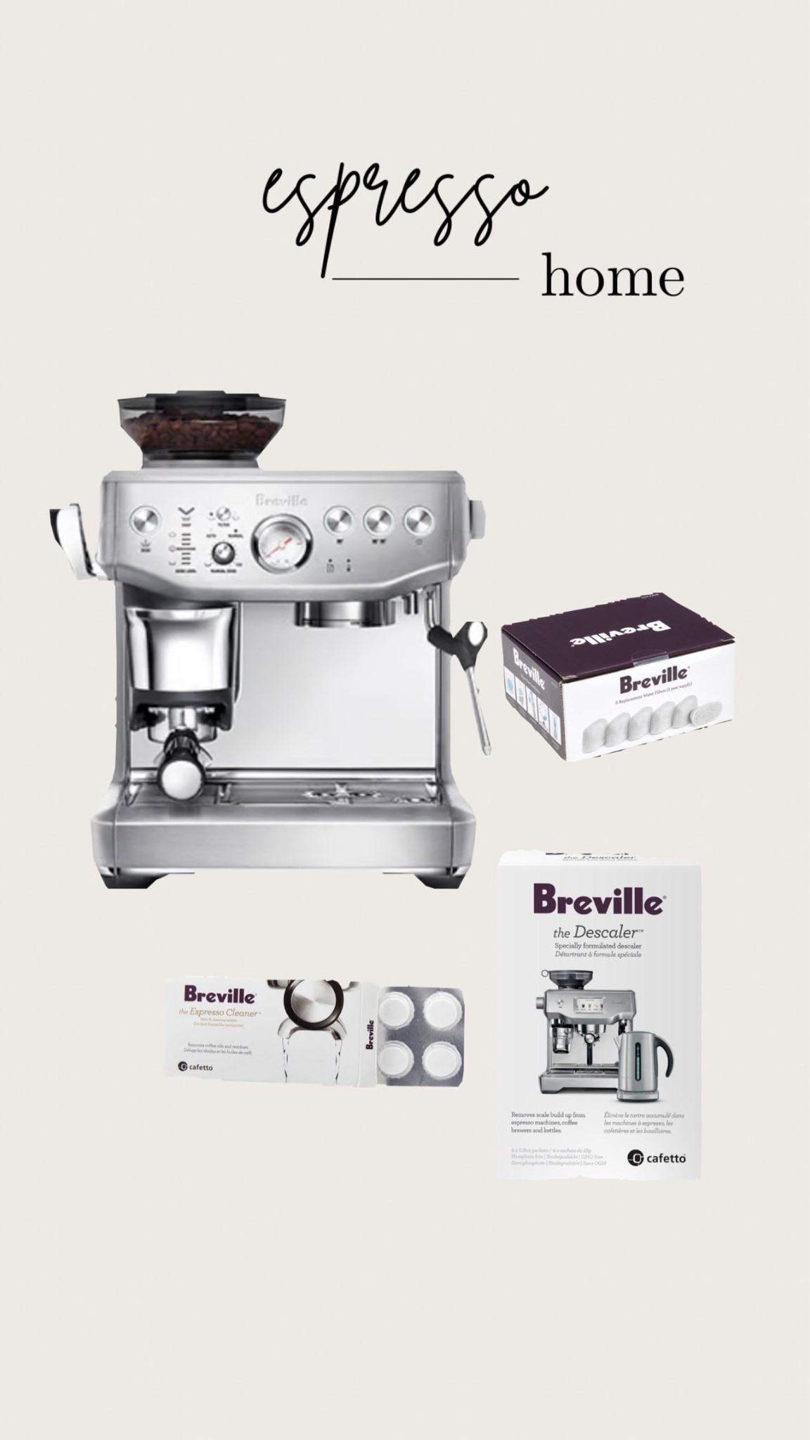 Breville espresso machine / cleaning supplies 

#LTKHome
