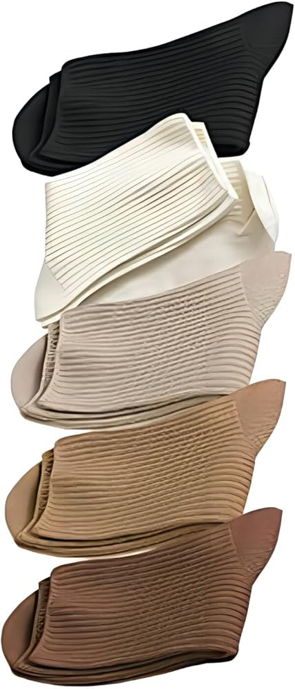 Women's Solid Striped Textured Ribbed Knit Casual Basic Style Crew Socks,Thin Cotton Socks Breath... | Amazon (US)