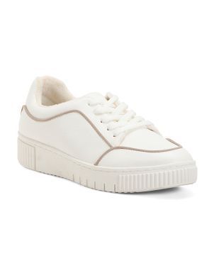 Comfort Faux Fur Lined Lace Up Sneakers | TJ Maxx