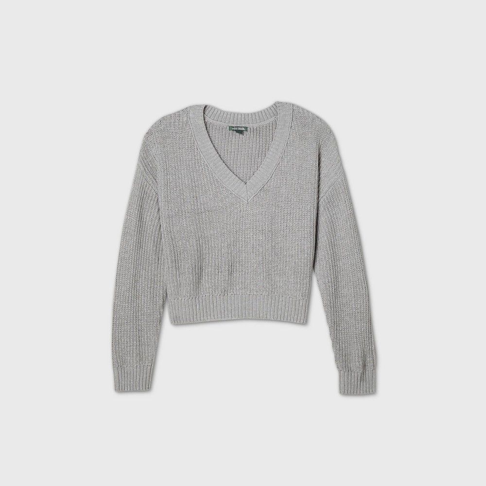 Women's V-Neck Pullover Sweater - Wild Fable Gray S | Target