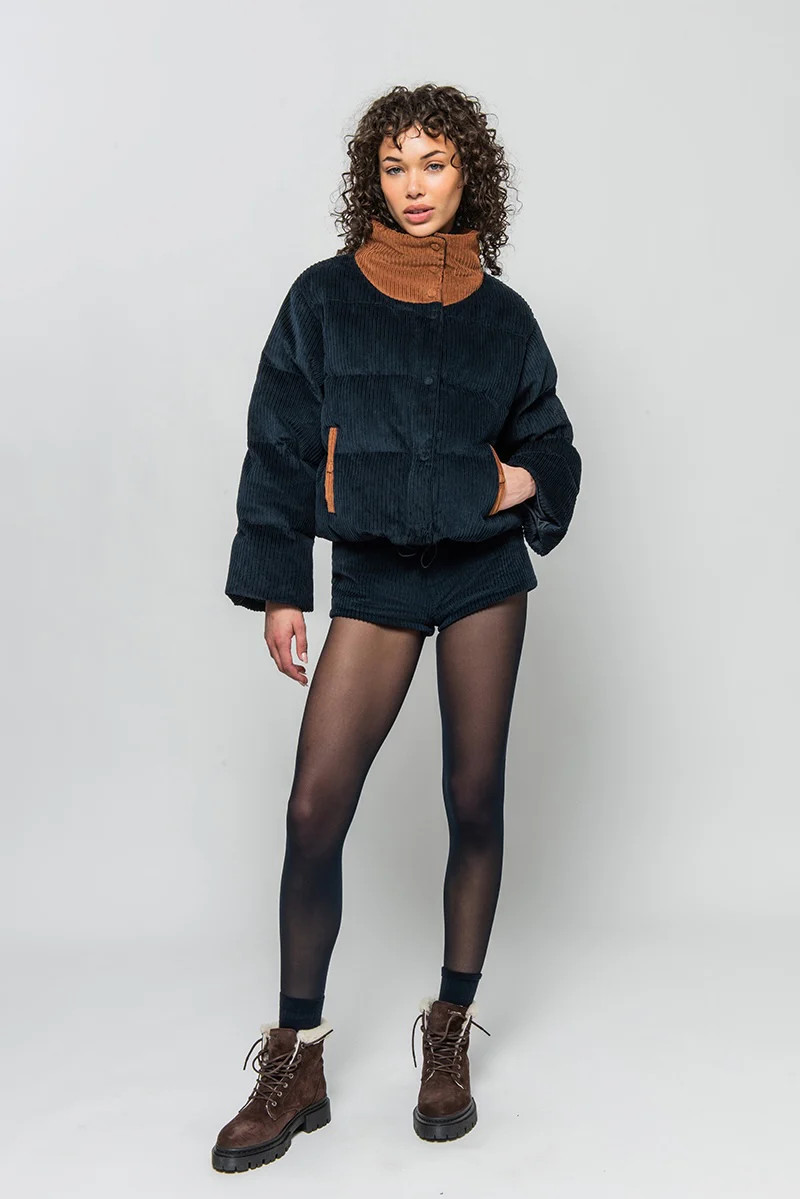 HUDSON CORDUROY PUFFER NAVY / EMBER | The Bar