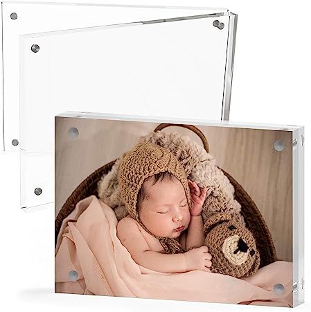 Mammoth 5x7 Inches AAA Grade Acrylic Picture Frame, Thick and Heavy Frameless Block Display | Amazon (US)