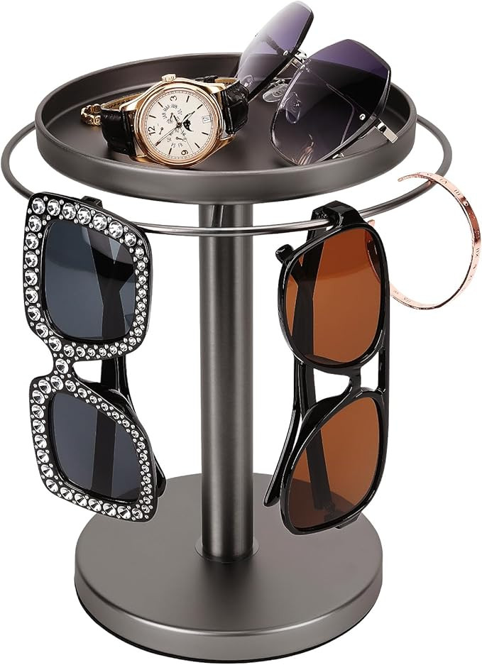 360° Rotating Sunglass Organizer Storage, Stainless Steel Glasses Holder Stand, Glasses Organize... | Amazon (US)