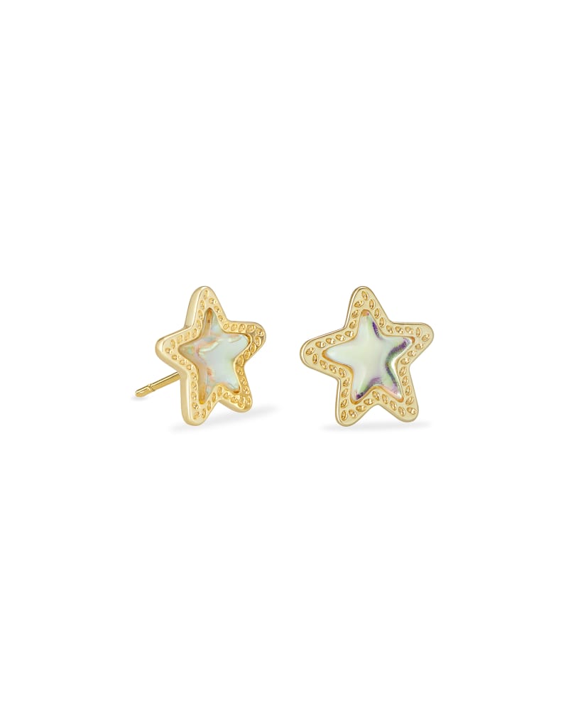 Jae Star Gold Stud Earrings in Dichroic Glass | Kendra Scott