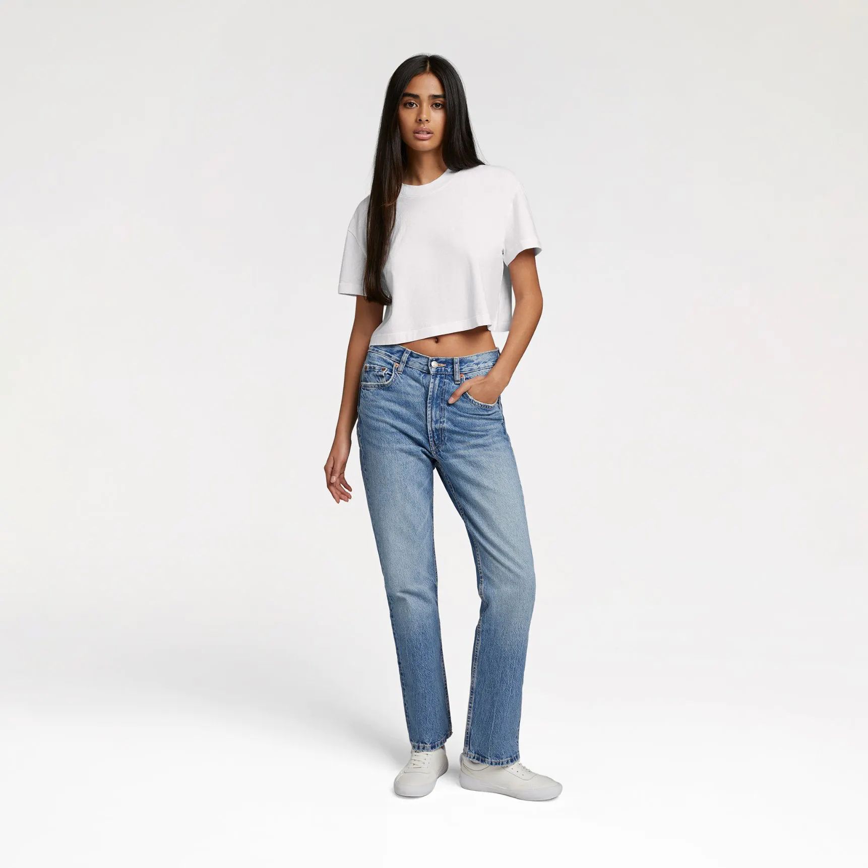 Women's Cropped Tee - White - nuuds | nuuds