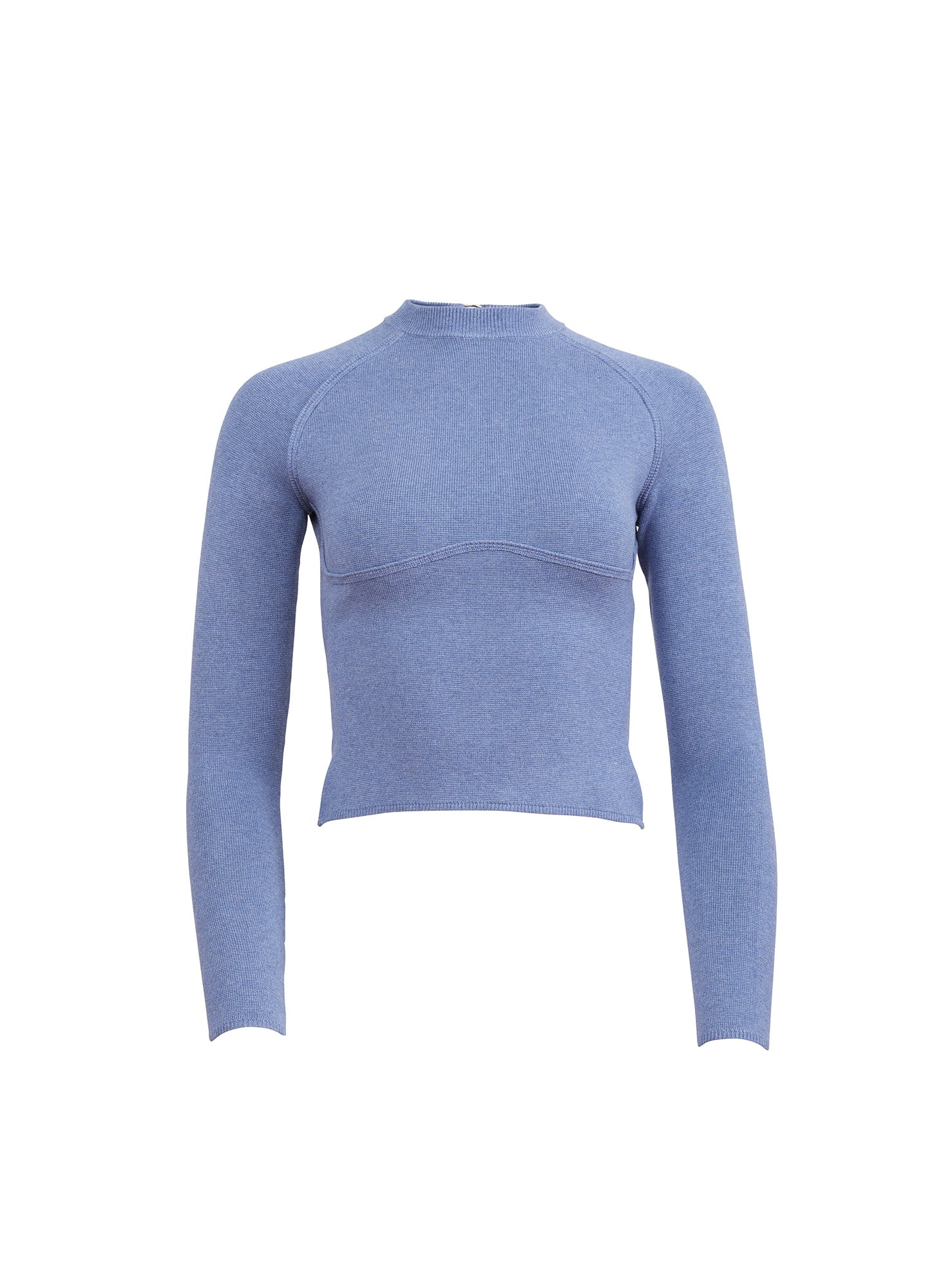 Charcoal Blue Knit Underbust Long Sleeve Top | Fleur du Mal | Fleur du Mal