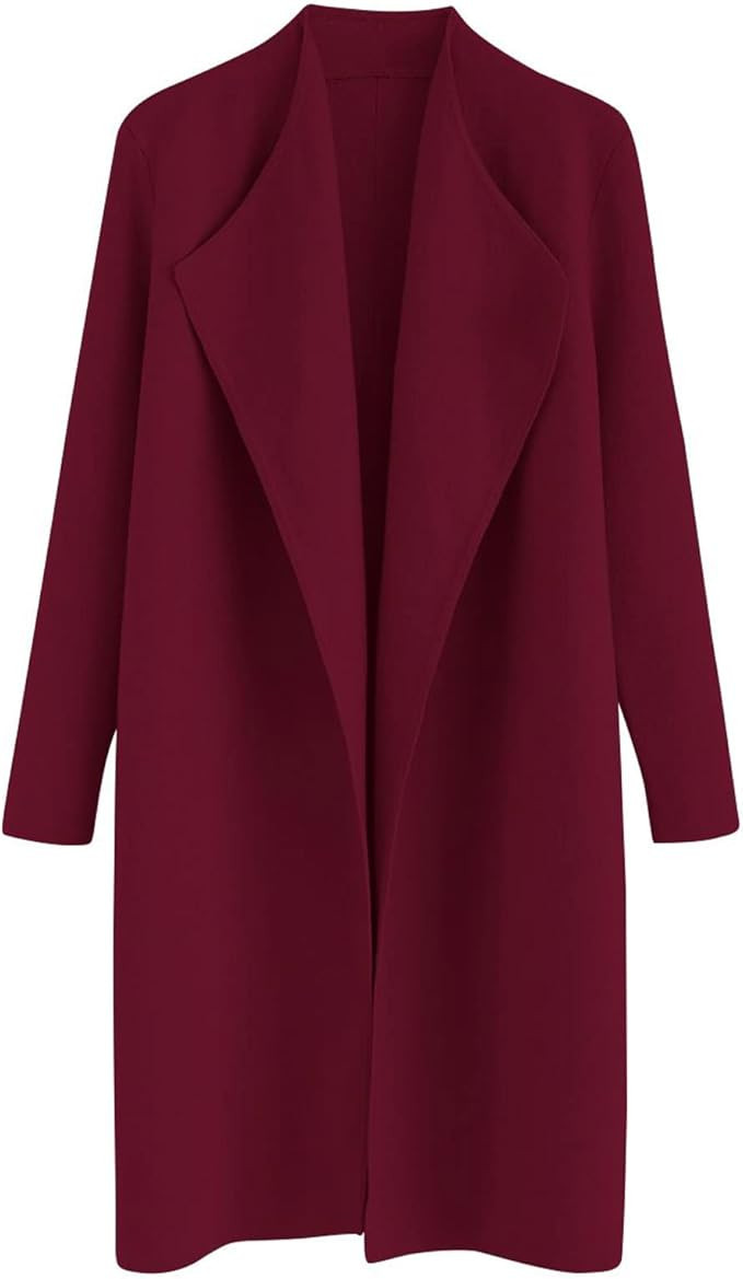 CHICWISH Women's Classy Open Front Knit Coat Cardigan Coatigan Light Jacket | Amazon (US)