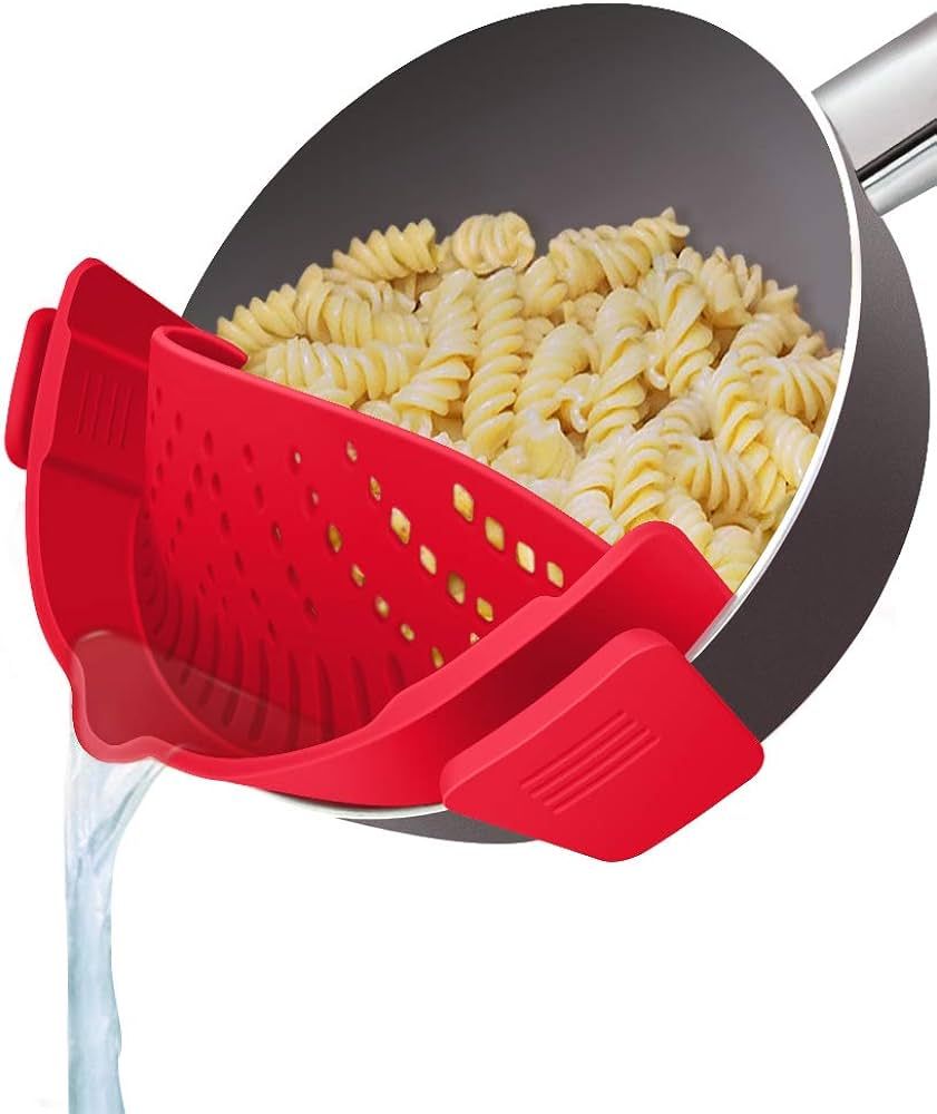 YEVIOR Clip on Strainer for Pots Pan Pasta Strainer, Silicone Food Strainer Hands-Free Pan Strain... | Amazon (US)