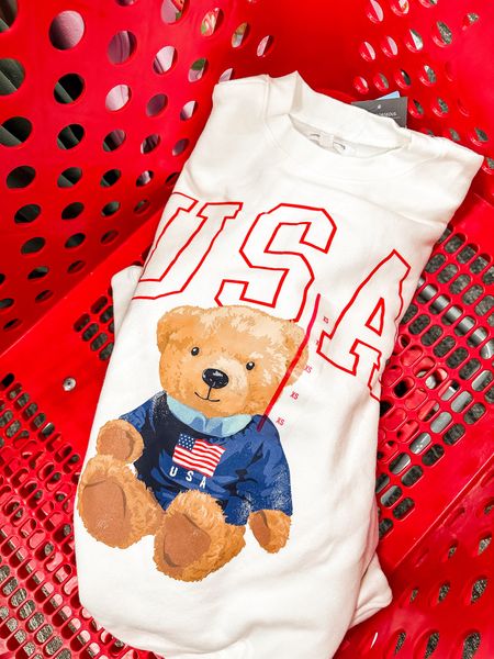 Teddy Bear USA patriotic sweatshirt $20
So cute & you’ll wear all summer. It’s oversized!! So I bought a small!  
Memorial Day
Fourth of July 
Labor Day 


#LTKfindsunder50
