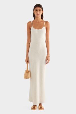 Linen Slip Dress - Sand | Venroy AU