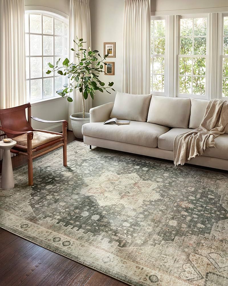 Loloi II Rosette Collection ROS-09 Slate / Ivory, Traditional 3'-3" x 5'-3" Accent Rug | Amazon (US)