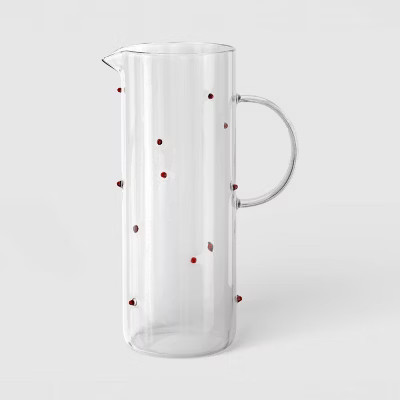 64.3 fl oz Glass Pitcher Clear with Red Dots - Threshold™ | Target