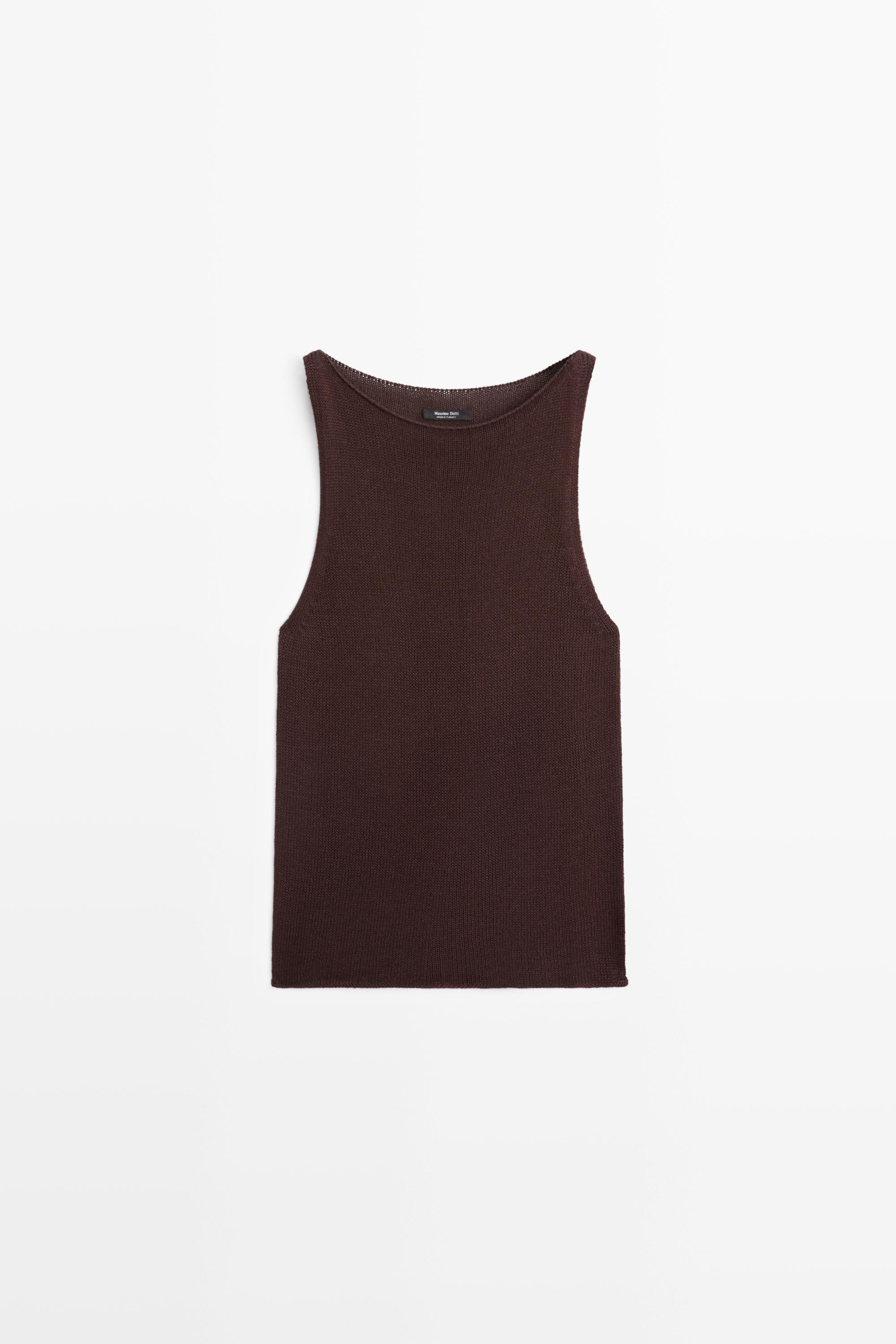 Fine-knit halter top | Massimo Dutti US
