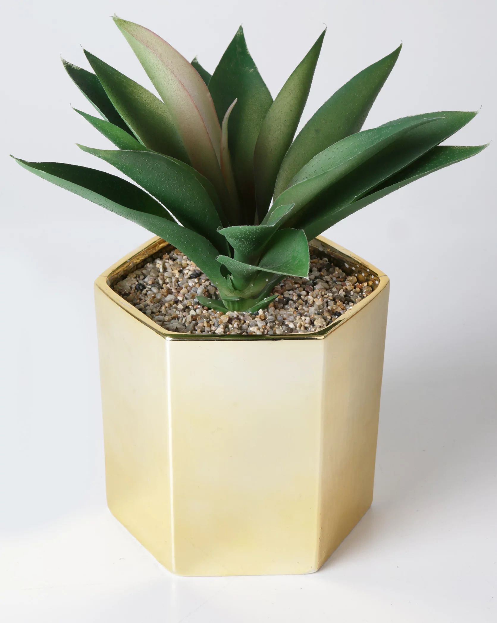 Mainstays Artificial Agave Plant in Gold Ceramic Vase, 11.875" H | Walmart (US)