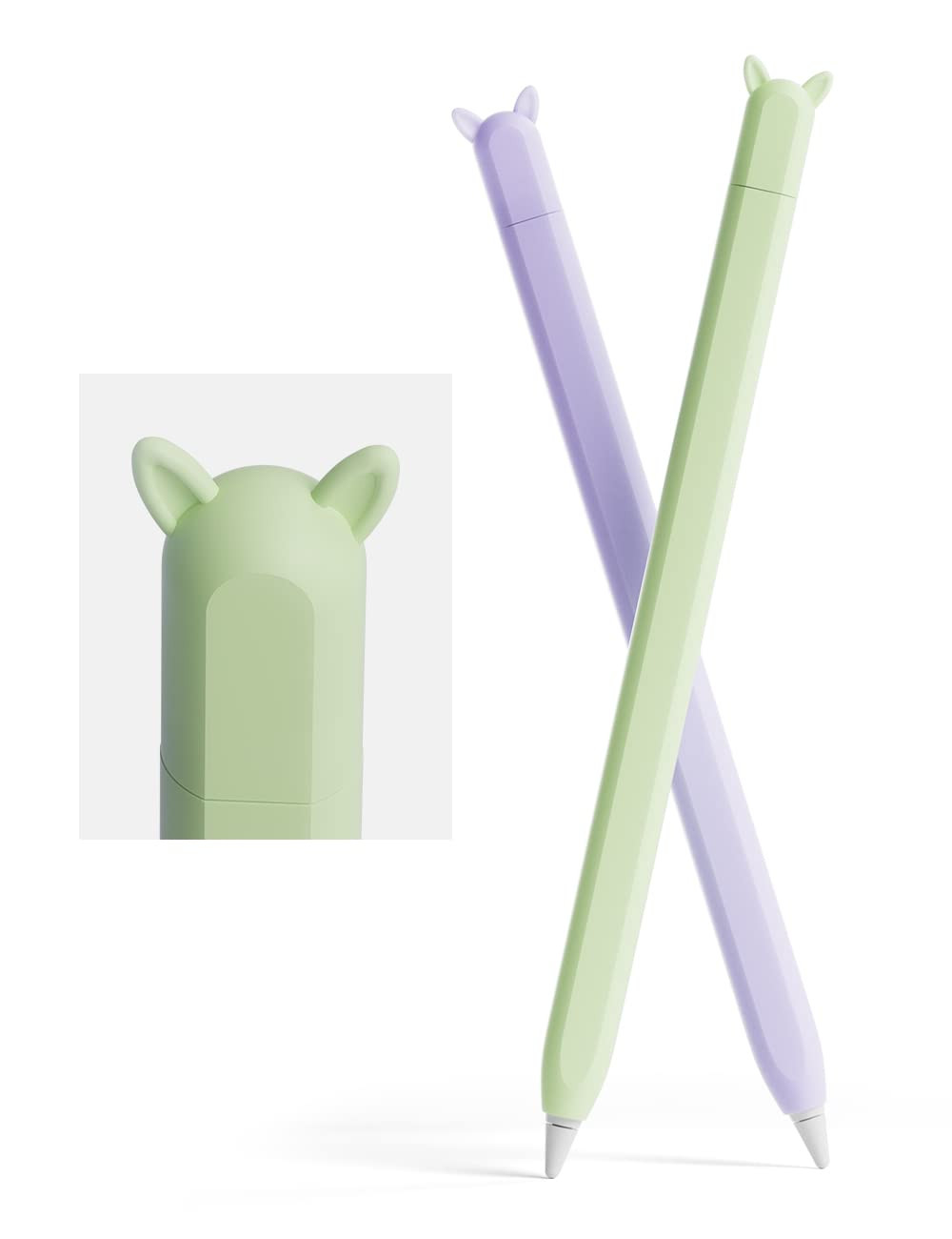 2 Pack Cute Ear Case Silicone Skin Cover Compatible with Apple Pencil 2nd Generation Accessories ... | Amazon (US)