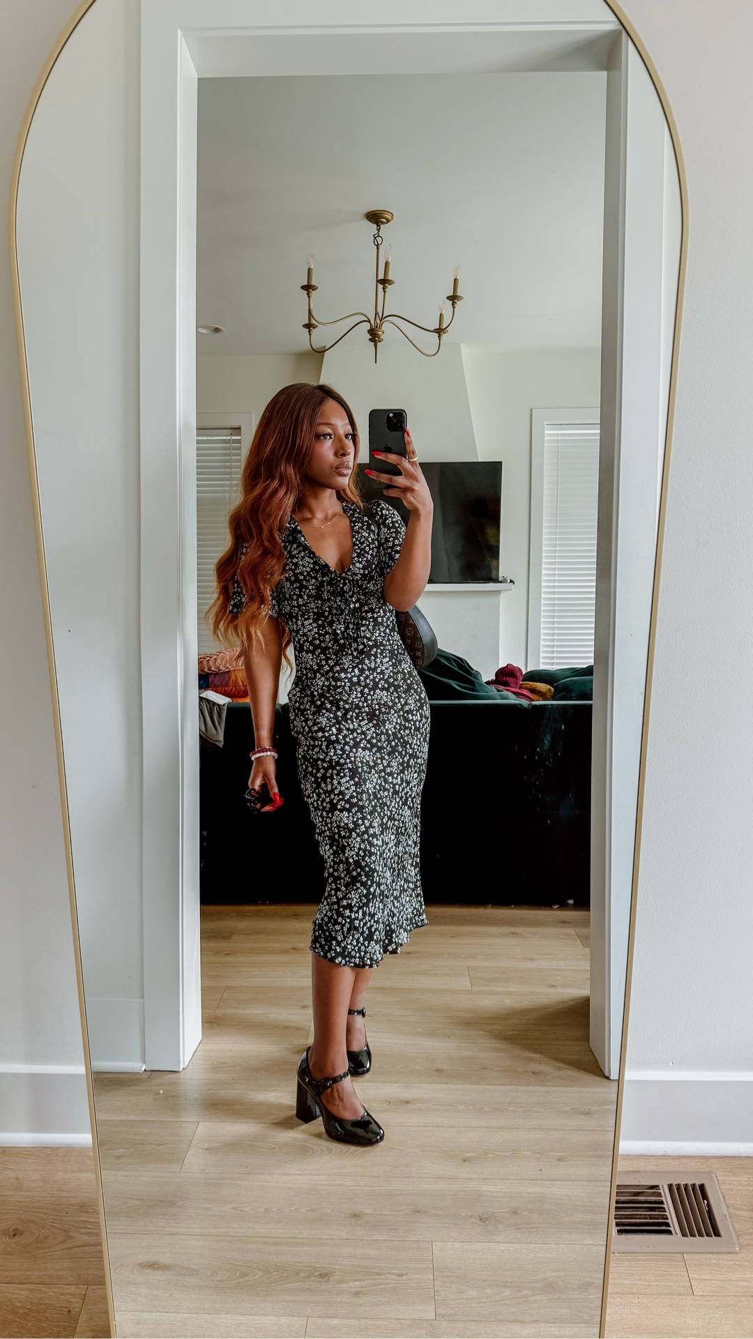 Midi dress with Mary Janes 🤎🖤