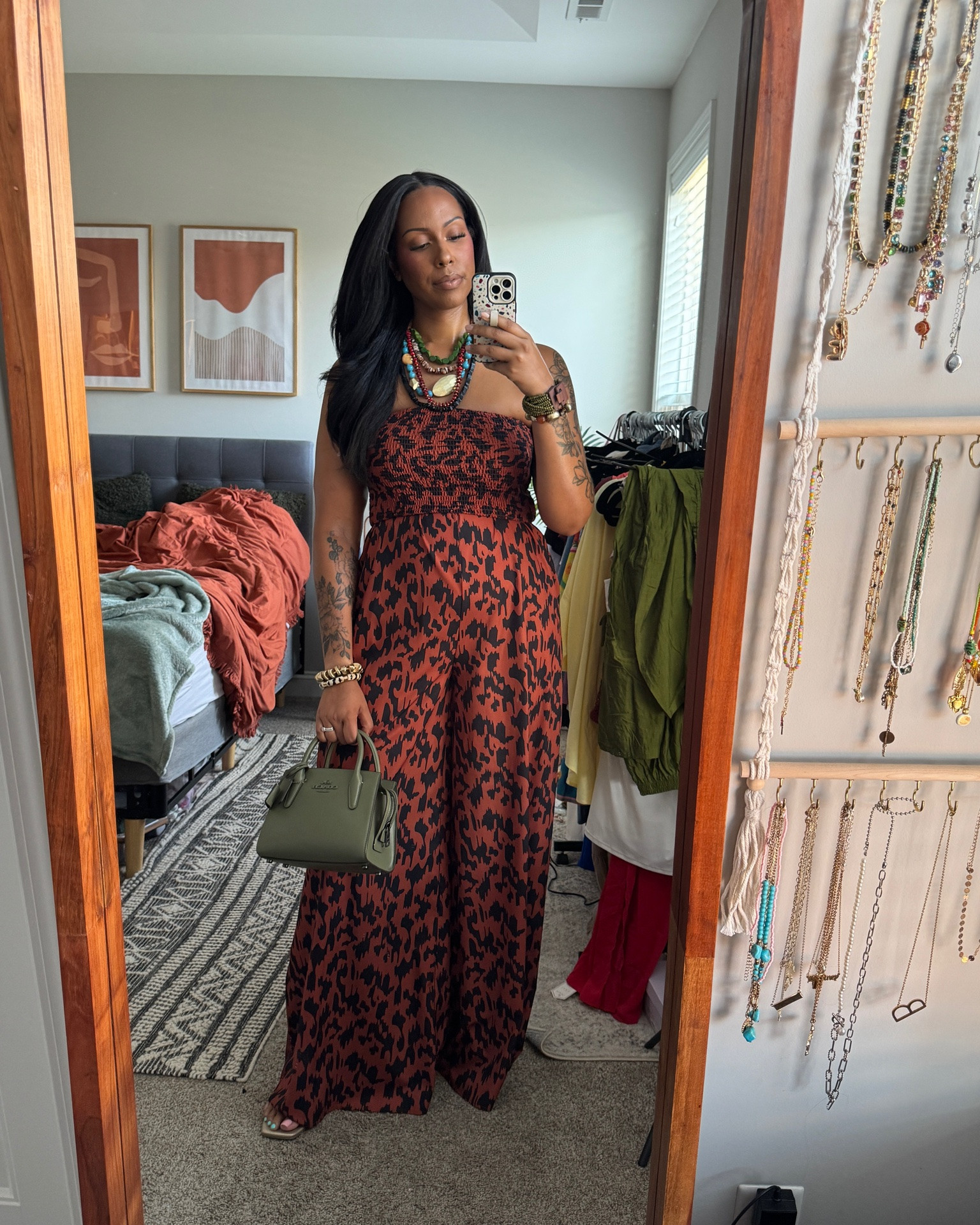 I’m 6’0 I sized up to an XL for more length. I would typically wear a L. It’s super long. I tuck it under my bra a bit so it would drag the floor.

#LTKootd #LTKTall #LTKMidsize