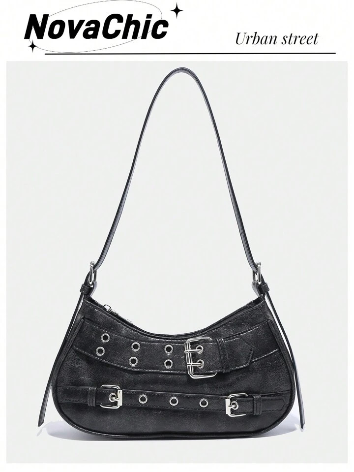 1PC Y2K Gothic Fashionable Type Rivet Decoration Vintage Block Decoration Women's Shoulder Bags A... | SHEIN