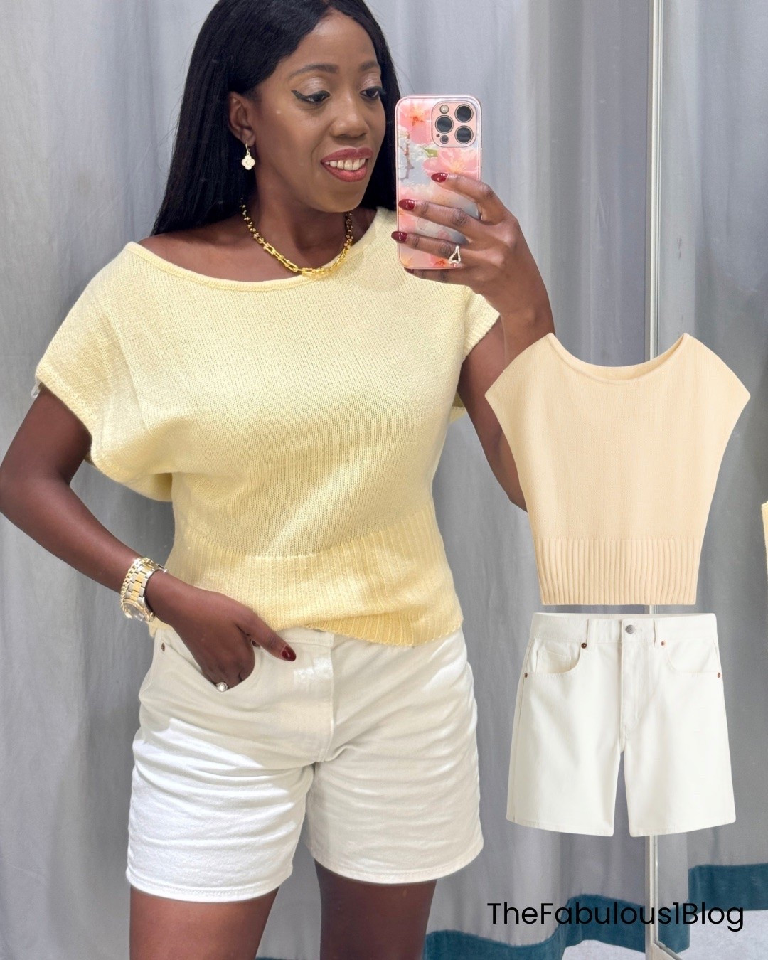 Top: Wearing size small. 
Shorts: Wearing 26

Summer Outfits, Butter Yellow Outfits,

#LTKOver40 #LTKSaleAlert #LTKootd