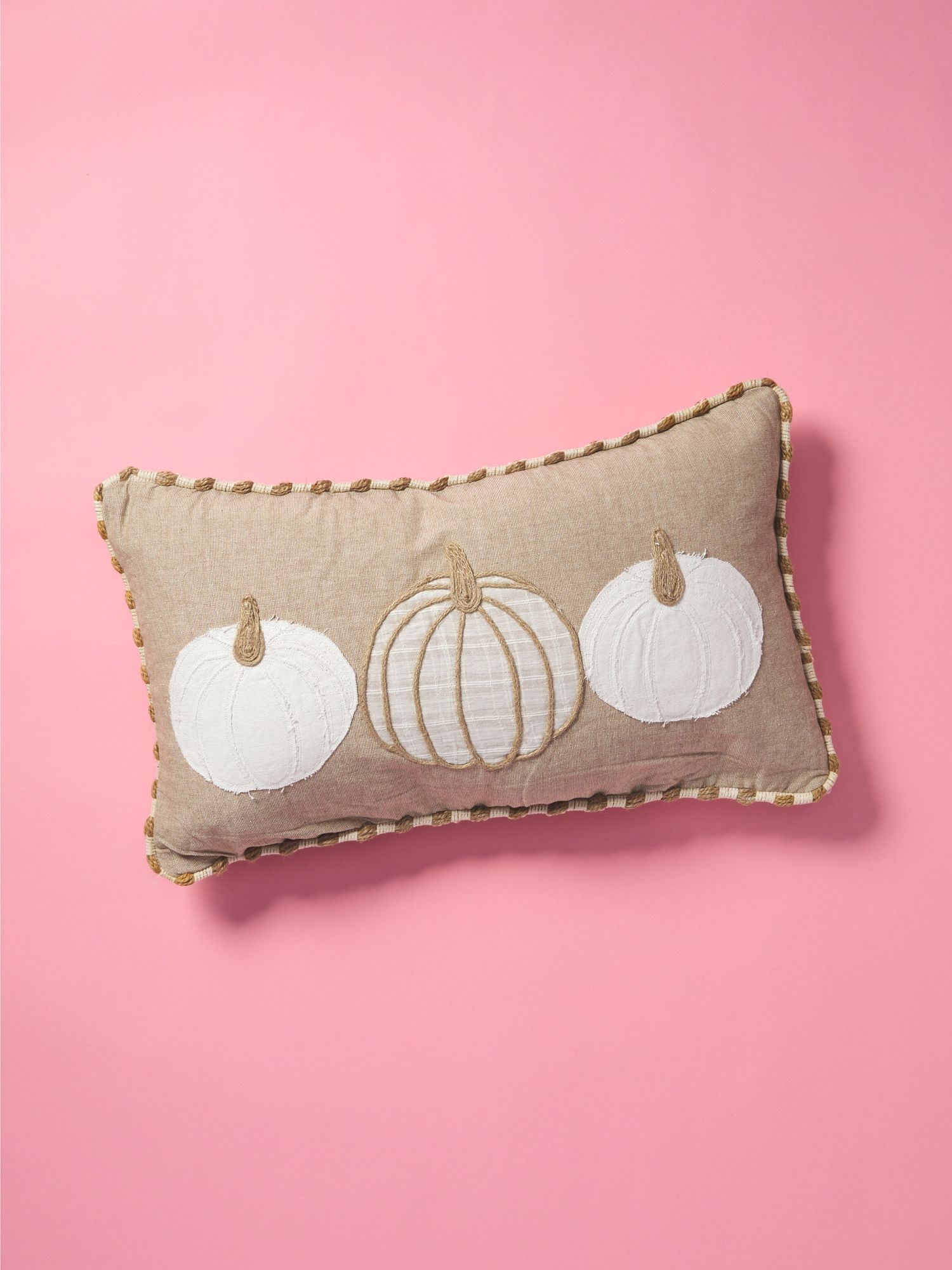 Made In India 12x20 Pumpkin Line Embroidered Pillow | Fall Decor | HomeGoods | HomeGoods